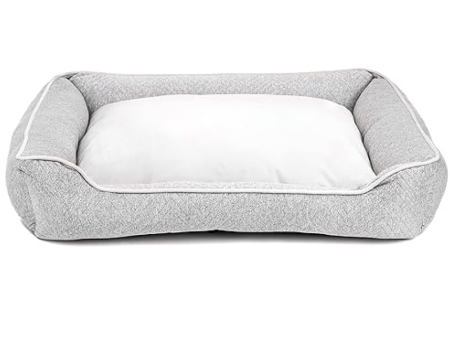 Pawpourri Ultra Soft Bolster Chevron Cuddler Bed for Dogs and Cats (Grey) Sale