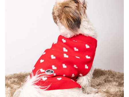 Petsnugs Heart Sweater for Dogs and Cats (Red) Supply