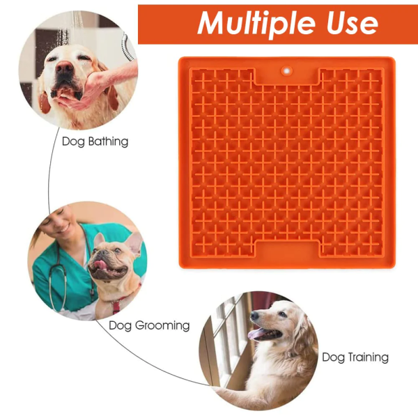 Pawpourri Sqaure Lickmat for Dogs and Cats (Orange) on Sale