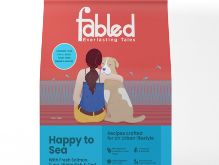 Fabled Happy to Sea Fresh Salmon Tuna White Fish and Cod Adult Dog Dry Food For Sale