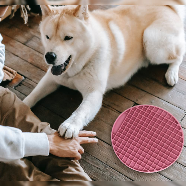 Pawpourri Round Lickmat for Dogs and Cats (Pink) Online Sale