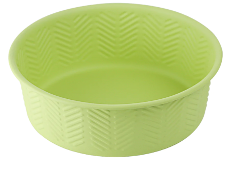 Pawpourri Premium Chevron Emboss Bowl for Dogs and Cats (Green) on Sale