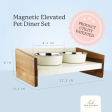 Pawpourri Elevated Magnetic Diner for Dogs and Cats (Wooden White) Online now