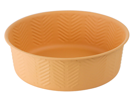 Pawpourri Premium Chevron Emboss Bowl for Dogs and Cats (Peach) Hot on Sale