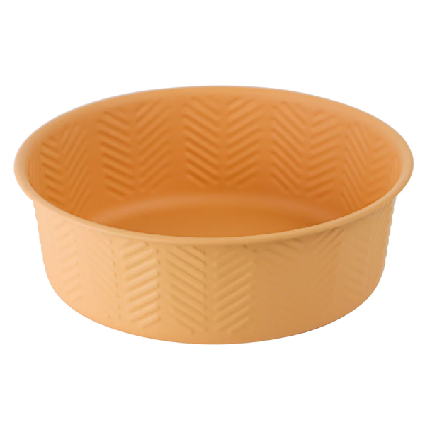 Pawpourri Premium Chevron Emboss Bowl for Dogs and Cats (Peach) Hot on Sale