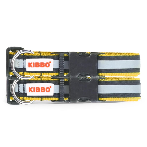 Kibbo Nylon Collar with Adjustable Buckle and D-Ring (Yellow Pack of 2) Online Sale