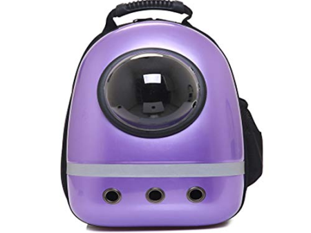 Petcrux Transparent Breathable Plain Astronaut Carrier Backpack for Dogs and Cats (Purple) Hot on Sale