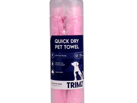 Trimz Quick Dry Absorption Towel for Dogs and Cats (Pink) Cheap