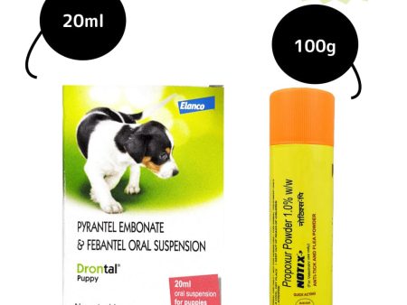 Puppy Dewormer and Tick & Flea Control Powder Combo For Cheap