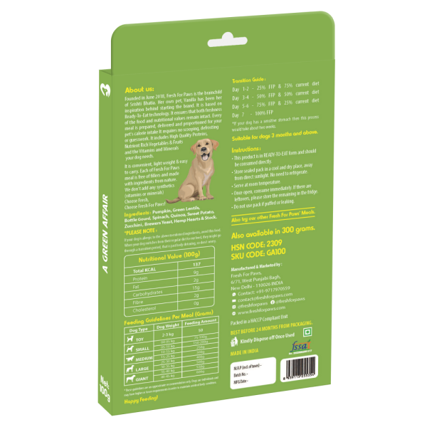 Fresh For Paws A Green Affair Grain Free & Vegan Dog Wet Food (300g) Online Sale