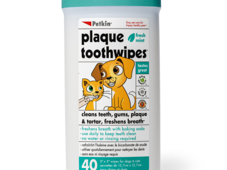 Petkin Plaque Fresh Mint Toothwipes for Dogs Supply