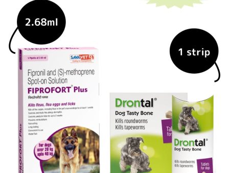 Dewormer and Tick & Flea Control Spot On Combo for Large Dogs (20-40 kg) Online Hot Sale