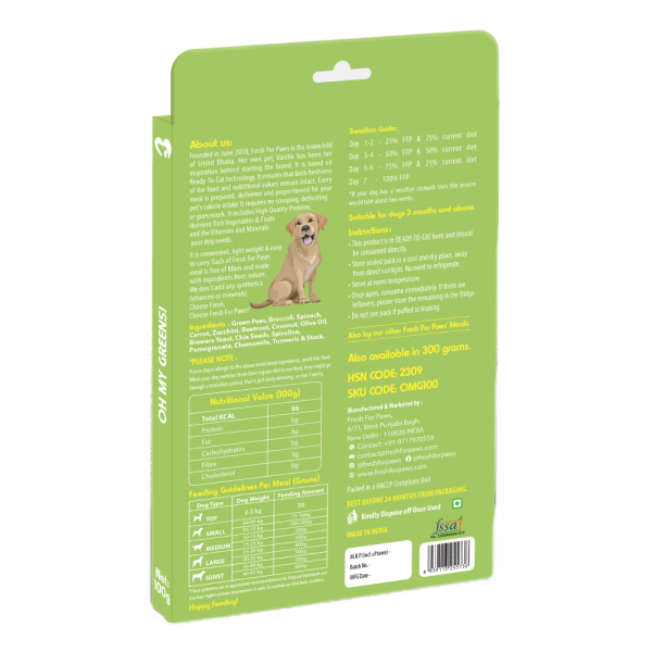 Fresh For Paws Oh My Greens Dog Wet Food (300g) Hot on Sale