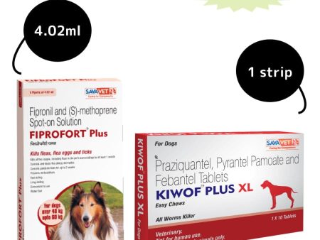 Dewormer and Tick & Flea Control Spot On Combo for Gaint Dogs (Above 40kg) For Discount