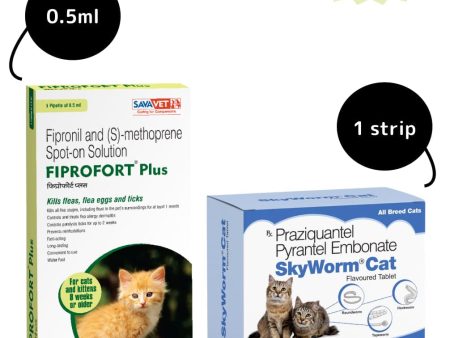 Cat Dewormer and Tick & Flea Control Spot On Combo For Cheap