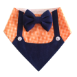 Dogobow Gingham Dungaree Bandana for Dogs (Orange) (Get a Bow Free) Online now