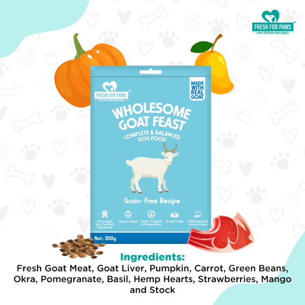 Fresh For Paws Wholesome Goat Feast Wet Food for Cats and Dogs (300g) For Discount