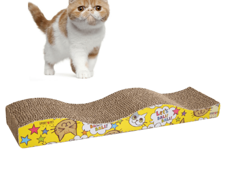 Goofy Tails Wave Shaped Scratcher for Cats (Yellow) Discount