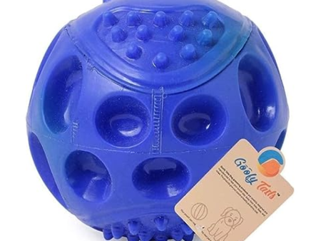 Goofy Tails Hard Squeaky Rubber Ball Toy for Dogs (Blue) Online now