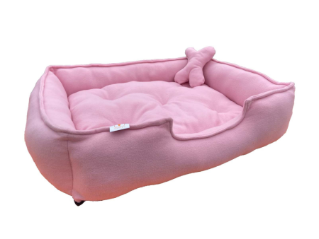 Fluffy s Luxurious Reversible Polyester Filled Bed for Dogs and Cats (Pink) on Sale