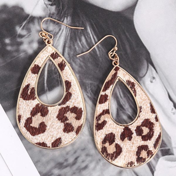 Wholesale Water Droplet Hollow Metal Earrings Fashion