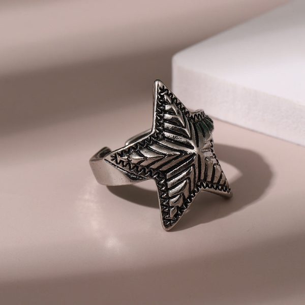 Wholesale Vintage Five-pointed Star Open Alloy Ring Online