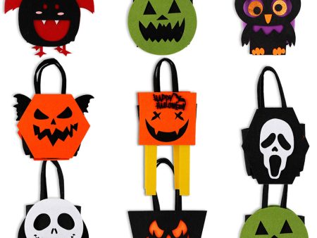 Wholesale Halloween Decorative Candy Bags, Non-woven Three-dimensional Tote Bags Supply