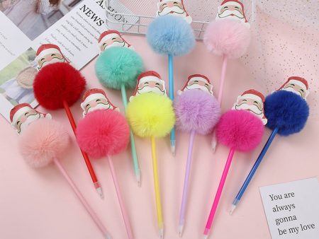 Wholesale Christmas Plastic Plush Cartoon Ballpoint Pen Supply