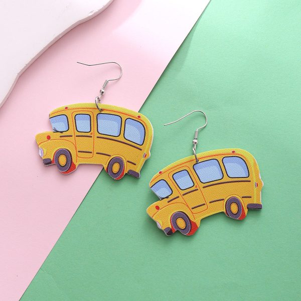 Wholesale Teacher s Day Apple Pencil Water Drop Leather Earrings Cheap