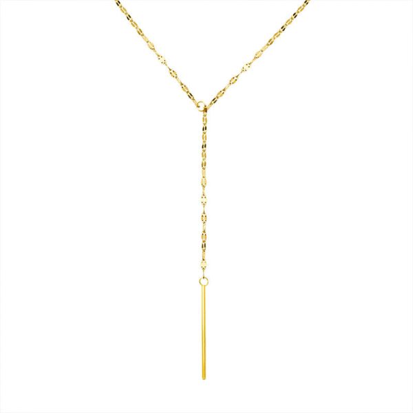 Wholesale Y Shape Tassel Short Titanium Steel Necklaces Cheap