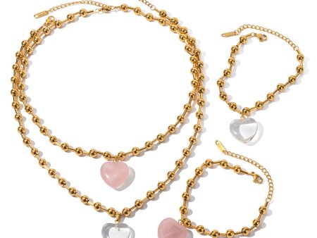 Wholesale Stainless Steel Heart Bead Necklaces Online