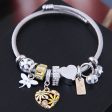 Wholesale Stainless Steel Wire Small Daisy Heart Dragonfly Crystal Beads Bracelet Supply