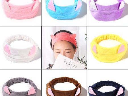 Wholesale Wash Head Cute Rabbit Ear Fabric Headband Sale