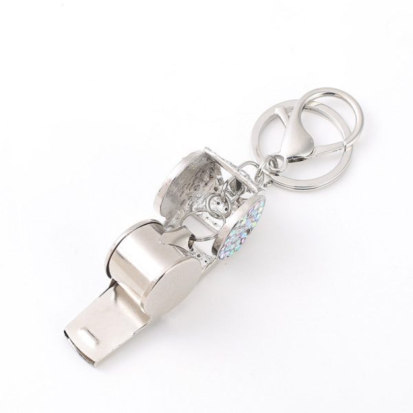 Wholesale Zinc Alloy Diamond Whistle Keychain Online now