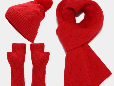 Wholesale Core Spun Yarn Autumn and Winter Outdoor Cold and Warm Hats Scarves Gloves Sets Cheap