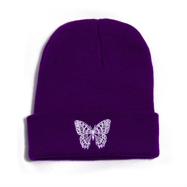 Wholesale Butterfly Printed Wool Knitted Hats on Sale