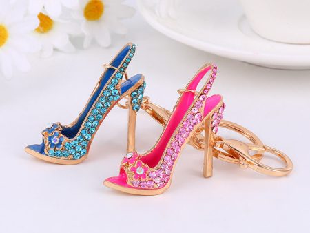 Wholesale Zinc Alloy High Heels Rhinestone Keychain Sale