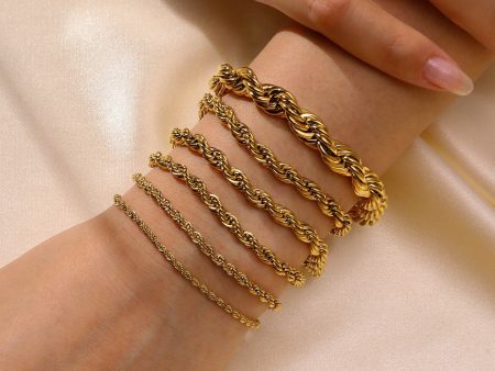 Wholesale Twist Gold Stainless Steel Bracelets Hot on Sale