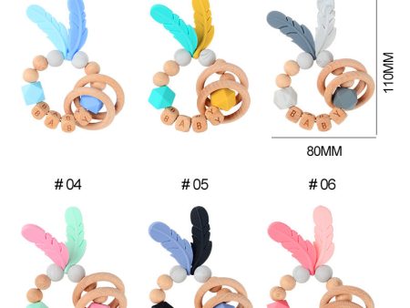 Wholesale Baby Wooden Teether Bracelet Rattle Silicone Bead Micro Stick TOY on Sale