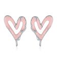 Wholesale Sweet Cool Heart Silver Earrings Cheap