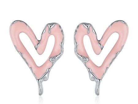 Wholesale Sweet Cool Heart Silver Earrings Cheap