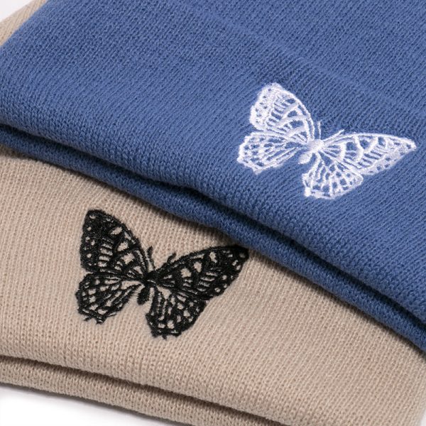 Wholesale Butterfly Printed Wool Knitted Hats on Sale