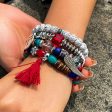 Wholesale Vintage Stacked Tassel Feather Bracelet Alloy Bracelet For Sale