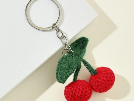 Wholesale Woolen Knitted Cherry Keychain For Discount