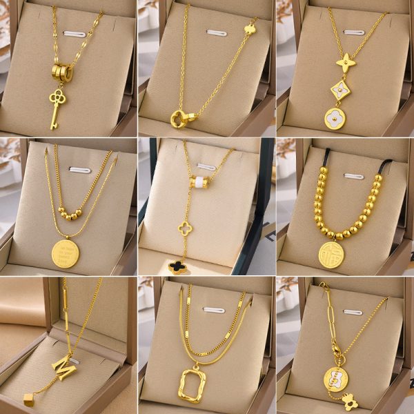 Wholesale Titanium Steel Fast Color White Necklaces For Discount