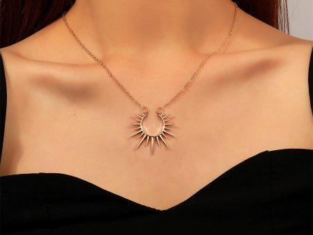 Wholesale Sun Flower Pendant Metal Open Alloy Necklaces Online now