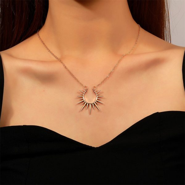 Wholesale Sun Flower Pendant Metal Open Alloy Necklaces Online now