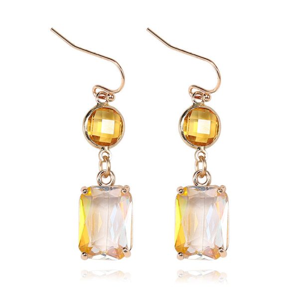 Wholesale Glass Crystal Copper Earrings Fashion