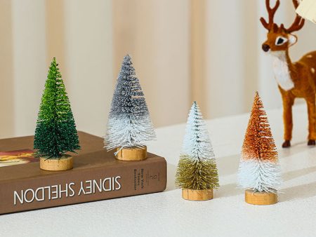 Wholesale 4PCS 10cm*4.5cm Mini Cedar Christmas PVC Ornaments Online Sale