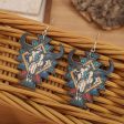 Wholesale Western Wind Bull Head Geometric PU Leather Earrings Hot on Sale